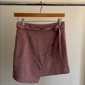 Asymmetrical Mini Skirt in Autumn Mauve